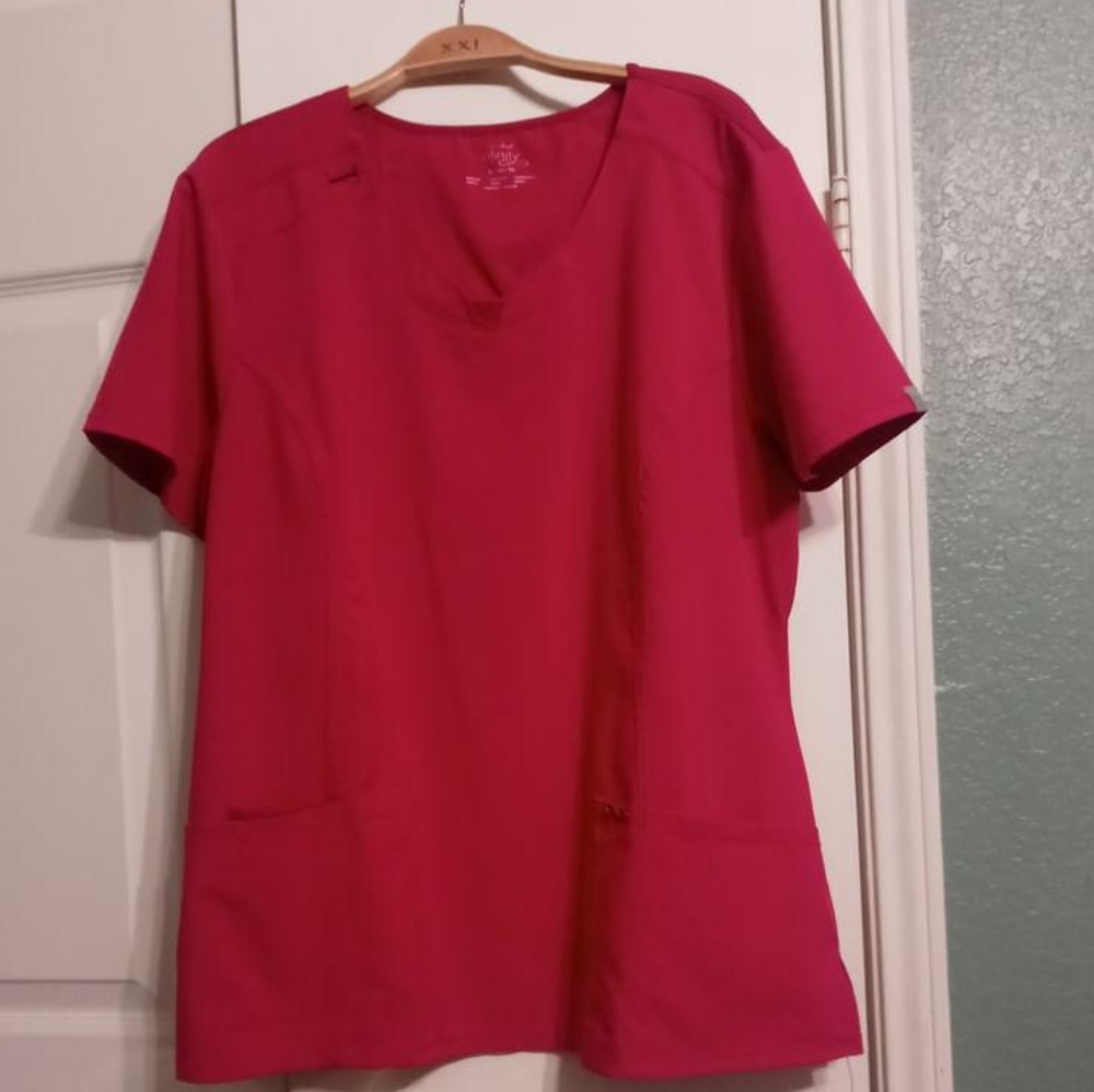 Cherokee Fuschia Scrub Top